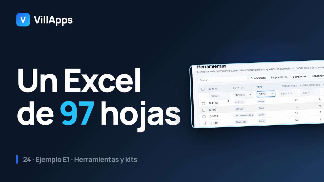 Miniatura del video 24: Control de herramientas y kits: de 97 hojas de Excel a una app