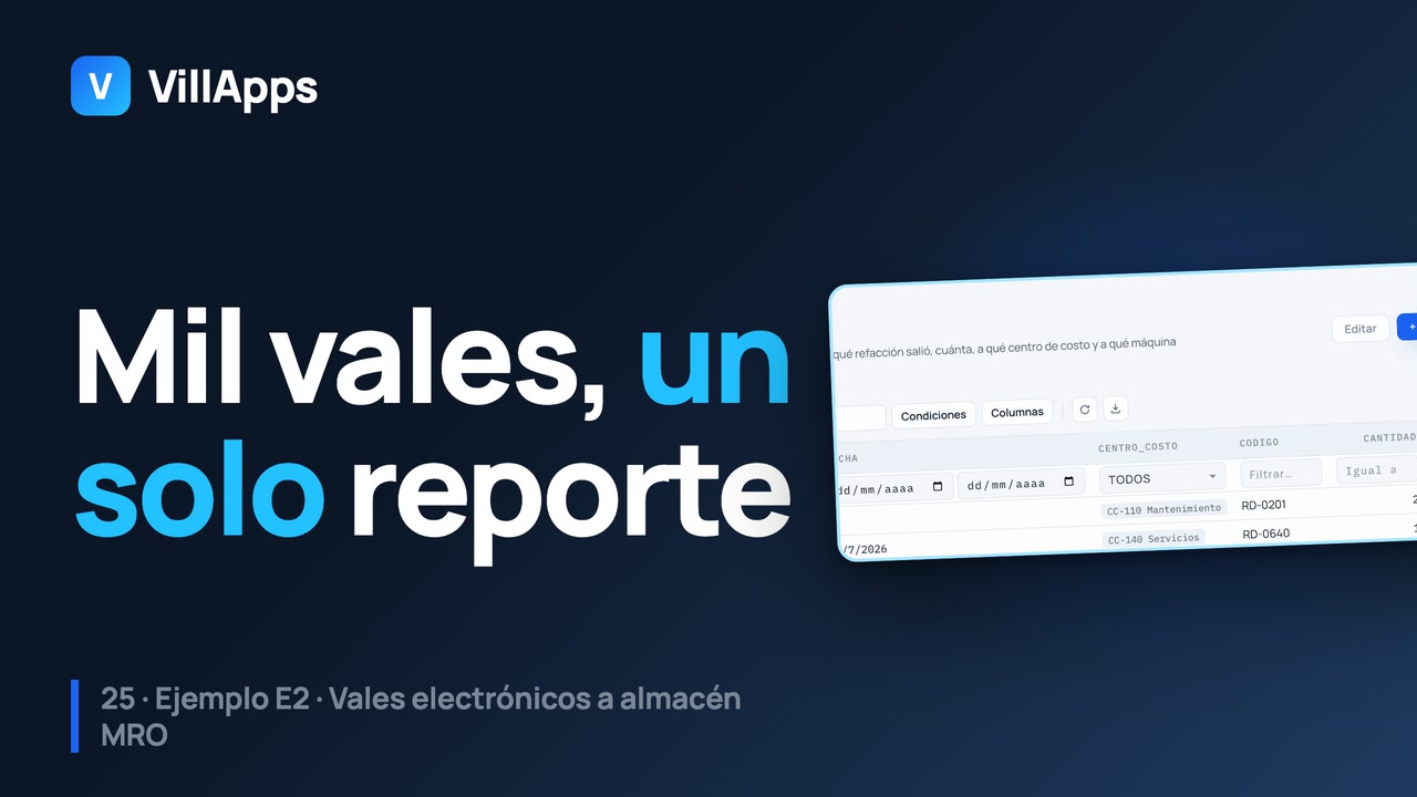 Miniatura del video 25: Vales de almacén MRO: el reporte de costos que sí trae total